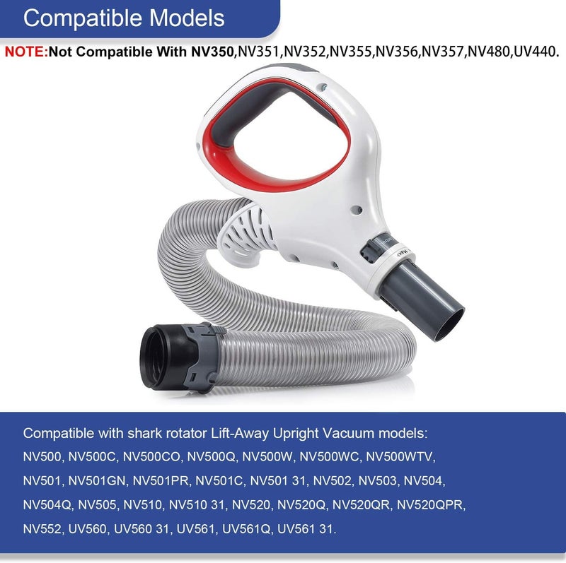 LesinaVac Upgraded Replacement Shark Rotator Hose Handle Compatible with Shark Rotator Professional Lift-Away NV500, NV501, NV502, NV503, NV504, NV505, NV510, NV520, NV552, UV560, Red(Only Models Listed Below) - Image 2